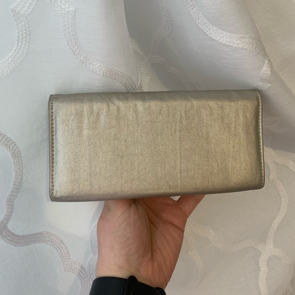 Kipling Teddi Metallic Snap Wallet gold 12 card slots snap button closure - Picture 2 of 8